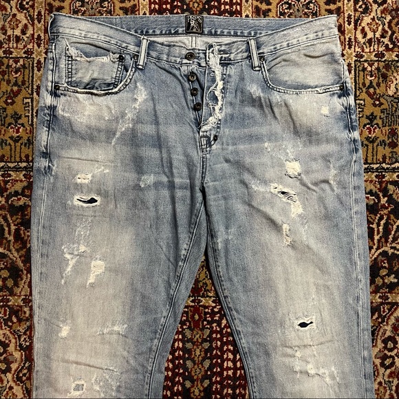 SOLD Authentic PRPS distressed denim jeans made in UAE size 38 - Picture 2 of 8